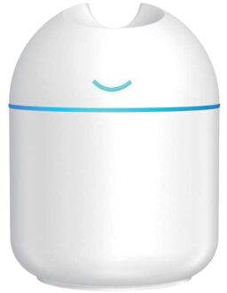 200Ml Ultrasone Mini Luchtbevochtiger Aroma Etherische Olie Diffuser Voor Home Auto Usb Fogger Anion Mist Maker Met Led night Lamp wit