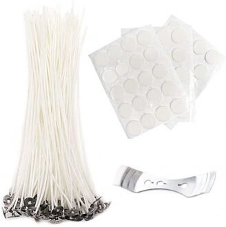 200Mm Kaars Lont Met Kaarsenlont Stickers Centrering Apparaat 60 Pcs Voor Diy Kaars Maken