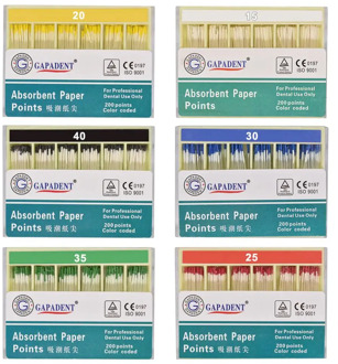 200pcs/Box Dental Absorbent Paper Points Root Cancel Endodontics Cotton Fiber Tips Dentist Product Superior Quality #15-#40