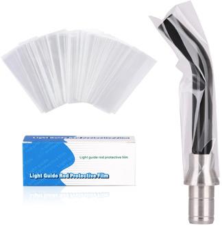 200pcs/box Disposable Plastic LED Curing Light Guide Sleeve Dental Light Curing Head Covers Protective Film 18*67mm