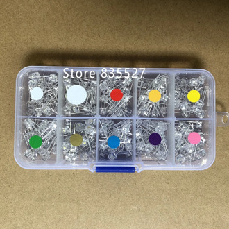 200pcs/Box MIX 5mm LED F5 Assorted Kit Straw Hat Warm White Green Red Blue UV Yellow Orange Pink DIY Light Emitting Diode Set