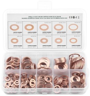 200Pcs Massief Koperen Wasmachine M5-M14 Platte Ring Carterplug Olie Seal Diverse Set Box Elektrische Geleidbaarheid Thermische Geleidbaarheid