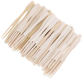 200Pcs Mini One-Off Fruit Dessert Cake Vorken Steekt Bamboe Spiesjes Milieuvriendelijke Mini Fruit Vorken Voor Party Picknick bbq