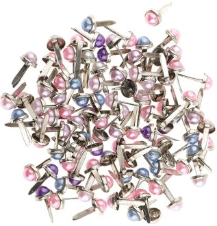 200Pcs Parel Hoofd Metalen Brads Paper Bevestiging Voor Scrapbooking Craft 6Mm
