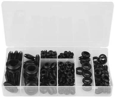 200Pcs Rubbertule Afdichting Ring Assortiment Kit 3/16 " 1/8"  1/4 " 5/16"  3/8 " 1/2"  5/8 " 3/4" Pakking Ring Draad Guard Ring Grommet
