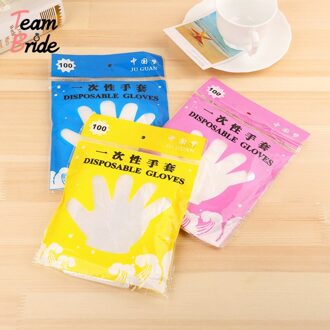 200pcs/Set Disposable Clear Gloves Food One-off Plastic Gloves Restaurant Cleaning Kitchen Cooking BBQ Food Gloves Supplies