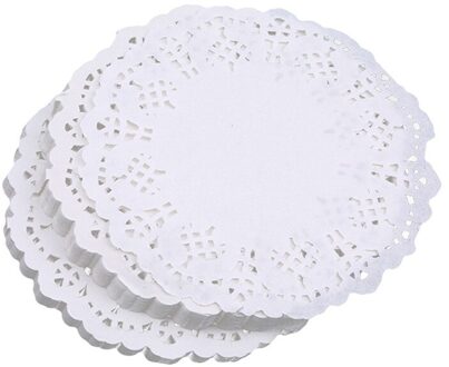 200Pcs Thuis Birthday Party Keuken Kant Papier Kleedjes/Doyley Mat Vintage Servet Uitgeholde Cake Pad 4 Size Placemats papier Matten 11.2cm diam