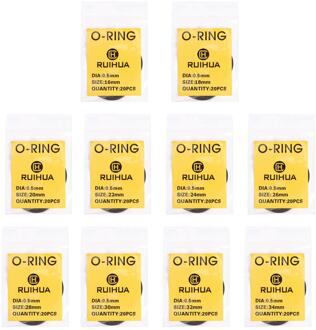 200Pcs Waterdicht 0.5Mm/0.6Mm/0.7Mm O-Ring Horloge Terug Seal Cover Pakkingen Horloge reparatie Tools Waterdichte O-Ring 0.5 MM