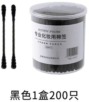 200Pcs Zwart Wattenstaafje Papier As Wattenstaafje Wegwerp Wees Make Wattenstaafje Up Verwijderen Schoonmaken Wattenstaafje Oor