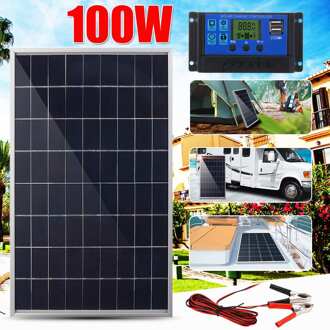 200W/100W 18V Zonnepaneel Snelle-Charing Zonnecellen 30A Controller Draagbare Emergency Opladen Outdoor oplaadbare Power Waterp 1reeks