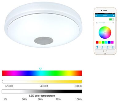 200W 40Cm Wifi Moderne Led Plafondlamp App Bluetooth Muziek Licht Thuis Smart Plafondlamp Ondersteuning Google/alexa ~ Afstandsbediening 220 v single Voltage