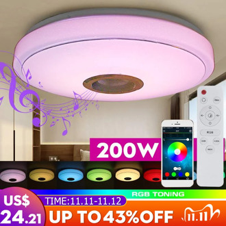 200W WiFi Modern RGB LED Ceiling Lights Home Lighting APP bluetooth Music Light Bedroom Lamp Smart Ceiling Lamp+Remote Control