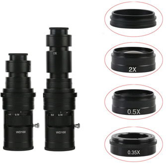 200X 500X FHD 0.7X-5X Adjustable Magnification Continuously Variable C mount Zoom Lens For HDMI VGA USB Video Microscope Camera