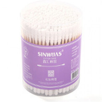 200x Bamboe Handvat Stok Wattenstaafjes Dubbele Tip Katoen Oor Hygiëne Zorg Product groen