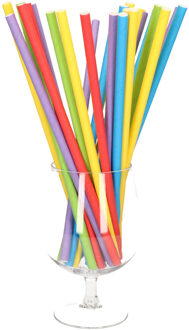 200x Duurzame papieren drinkrietjes gekleurd 25 cm