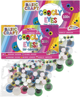 200x Hobby artikelen gekleurde googly eyes