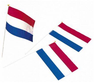 200x Holland zwaaivlaggetjes 39 cm - Nederlandse feestartikelen/versiering/handvlaggen