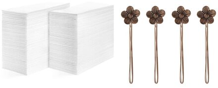 200x Linnen Voelen Gast Handdoeken Wegwerp Doek Zoals Papier Wit & 4 Stuks Bloem Gordijn Gordijn Holdback Gordijn
