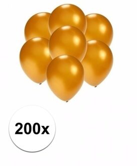 200x Mini ballonnen goud metallic - Ballonnen Goudkleurig