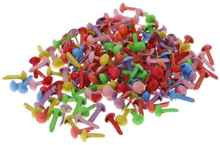 200x Mini Ronde Kop 4.5Mm Metalen Brads Paper Fasteners Scrapbooking Versiering Voor Papier Decoratie Kids Diy Craft veelkleurig