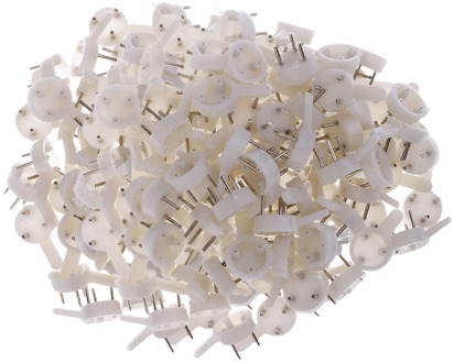 200x Plastic Hard Wall Hanging Hooks Heavy Duty Picture Photo Frame Hook Strong White Hanger Hook Concrete Utility Hooks 25mm