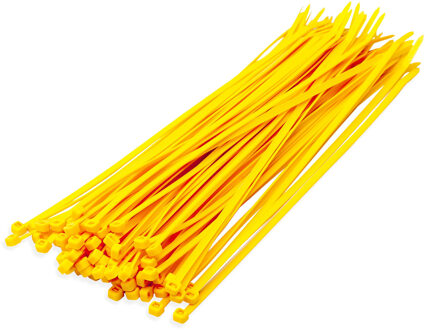 200x stuks kabelbinder / kabelbinders nylon geel 10 cm x 25 mm