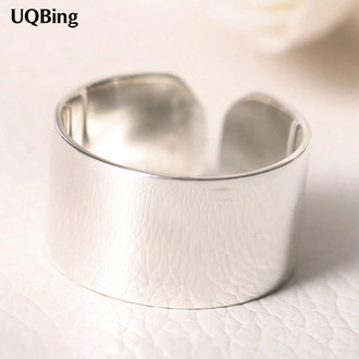 2016 Free Shipping 925 Sterling Silver Smooth Rings For Women Jewelry Beautiful Finger Open Rings For Party Birthday Gift
