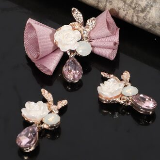 2017New 100Pcs Kleine Bloem Roze Hanger Strass knop voor DIY haaraccessoires en bruiloft oorbellen decoratie RM201