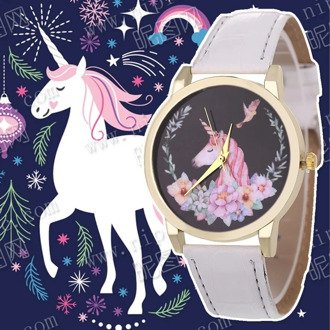 2018 Hot Watch Fashion Cute Unicorn Cartoon Girl Boy Child Quartz Watch Waterproof SportS Leather Watch Women Baby Watch Gift
