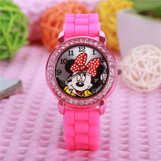 2018 New fashion minnie girls Ladies women crystal Watch kids children cartoon silicone sport watches 1pcs