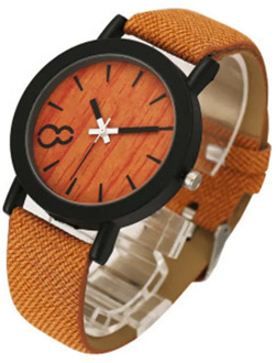 2018 new product sales simulation wooden quartz female leisure color leather strap wooden man made watches