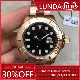 2019 AAA Mens Watch YACHT MASTER Fashion 40mm Black face Mens Watches 116655 Sports Rose Gold Automatic movement Wrist watches