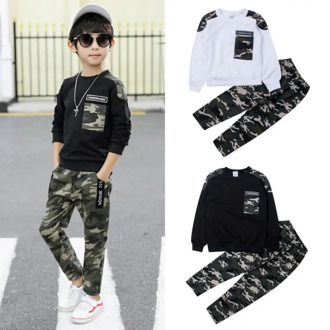2019 Brand New 2-9Y Toddler Kids Baby Boy Clothing Set Pocket Pullover Tops Camo Pant 2PCS Outfits Tracksuit Long Sleeve Outfits