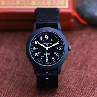 2019 chaoyada children boys girls 24hours canvas luminous pointer quartz wristwatches kids students military waterproof watches