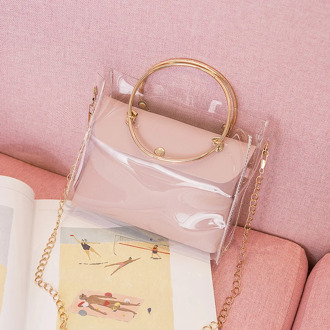 2019 Design Luxury Handbag Women Transparent Bucket Bag Clear PVC Jelly Small Shoulder Bag Female Chain Crossbody Messenger Bags