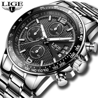 2019 LIGE Mens Watches Top Brand Luxury Stopwatch Sports Waterproof Quartz Watch Man Fashion Business Clock relogio masculino