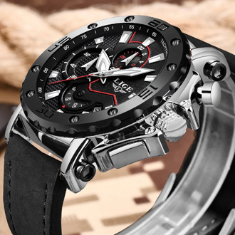 2019 LIGE Watch Luxury Brand Men Analog Leather Sport Watches Men's Army Military Watch Male Date Quartz Clock Relogio Masculino