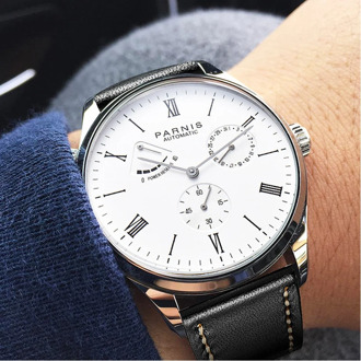 2019 Luxury Parnis41mm Automatic Mechanical Watch Self-winding Men's Watch Sapphire Mirror White Black Brown Dial