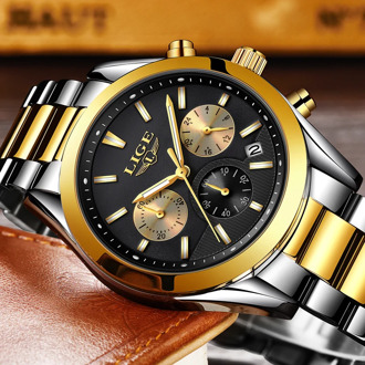 2019 NEW LIGE Watch Mens Military Waterproof Top Brand Watches Stainless Steel Quartz Clock Man Full Steel Wrist Watch Relogio