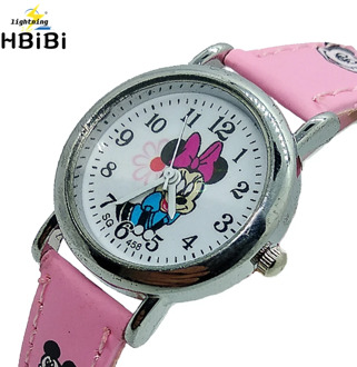 2019 New listing ! Hot Sell Cartoon kids Watches Children Boys Girls Clock Minnie Watch Casual Leather Women Quartz Wristwatches