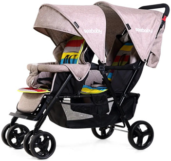2019 New purle color baby stroller comfortable simple twins baby carriage