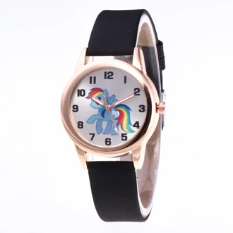 2019 new rainbow pony children's watch luminous PU belt kids watches personality cartoon horse child watch for boys girls clock