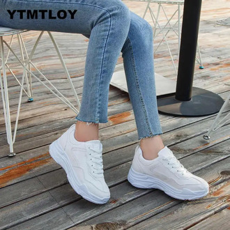 2019 New Spring Fashion Women Casual Shoes Suede Leather Platform Sneakers Ladies White Trainers Chaussure Femme Zapatos