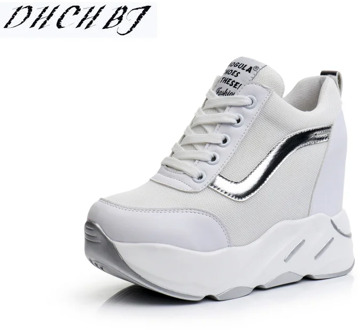 2019 New Women Platform Casual Shoes Mesh Breathable Wedge Heels Shoes 12 CM Autumn Thick Sole Sneakers Woman Deportivas Mujer