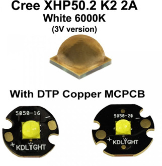 2019 Newset 3V Cree XHP50.2 K2 2A White 6000K LED Emitter with 16mm / 20mm DTP Copper MCPCB