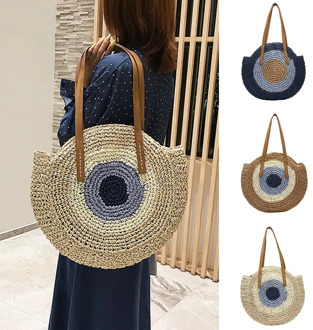 2019 Round Straw Bags Women Summer Rattan Bag Handmade Woven Beach Cross Body Bag Circle Bohemia Handbag Bali bolso paja