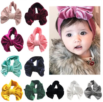 2019 Toddler Newborn Girls Kids Baby Headband Velvet Bow Hairband Stretch Turban Knot Head Wrap Headwear Cute Party New