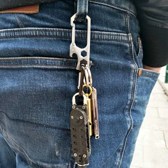 2019 Wholesale Pocket Stainless Steel Bottler Opener Hex Wrench Knife with Key Ring Outdoor Sports Camping Survival Tools