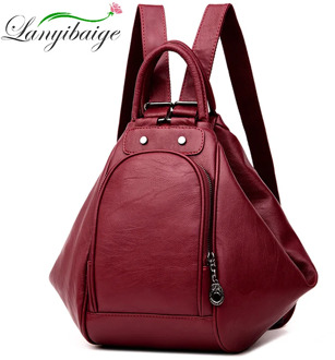 2019 Women Multifunctional Backpack Female Leather Shoulder Bags School Bag For Teenage Girls Travel Back pack Sac A Dos Femme