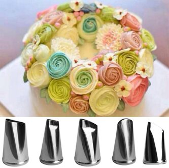2019NEW 5 Stks/set Rose Petal Cake Decorating Tips Rvs Icing Piping Nozzles Cake Decorating Tool